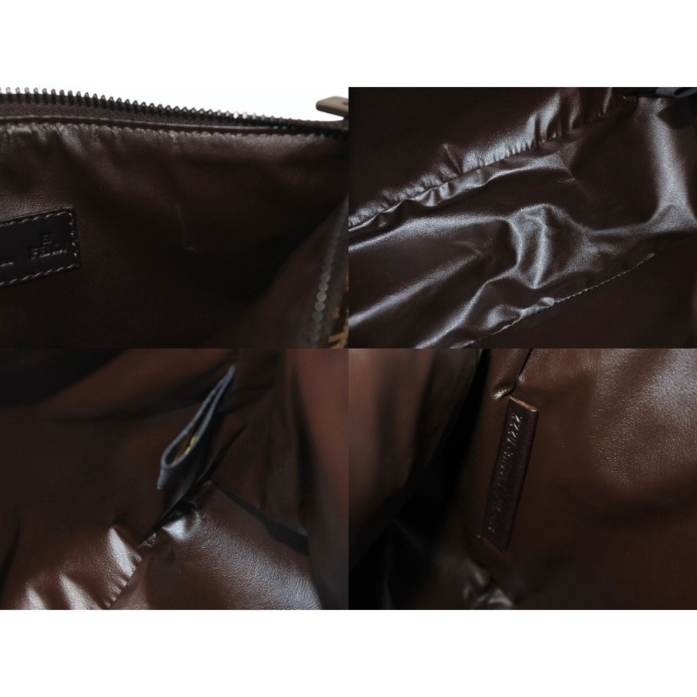 FENDI handbag zucchino canvas leather brown black hardware - Picture 8 of 8